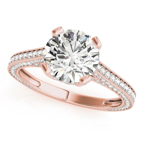 Antique Engagement Ring, style 84141, Front view in rose gold