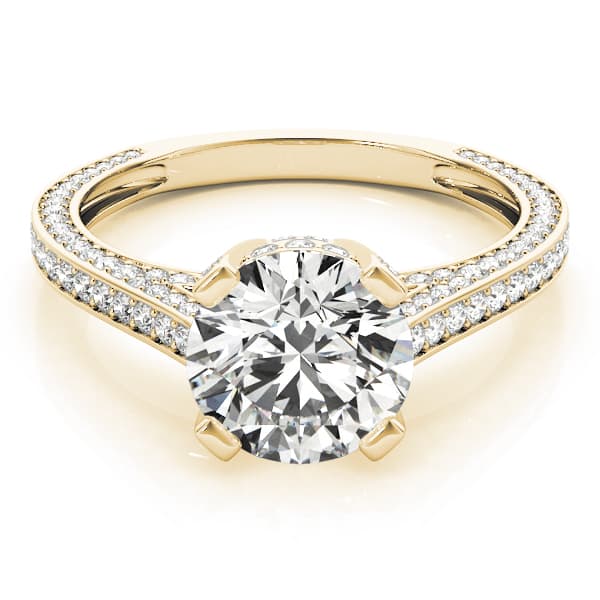 Antique Engagement Ring, style 84141, On hand view in yellow gold
