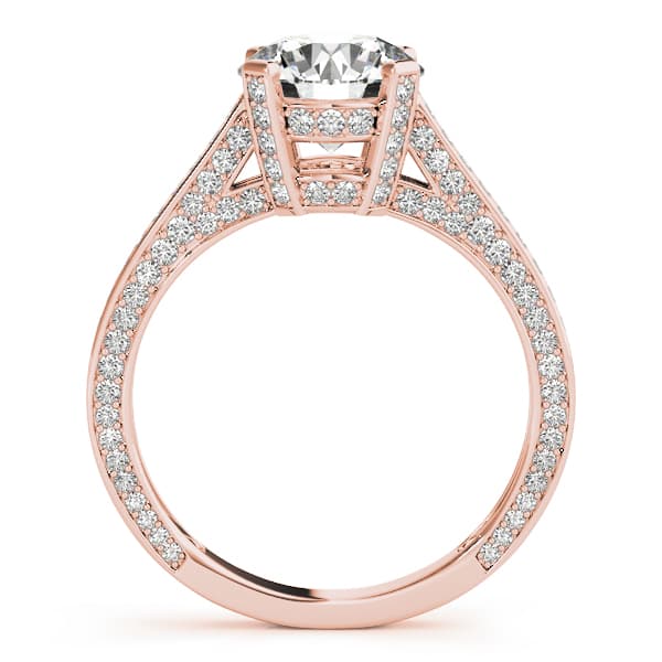 Antique Engagement Ring, style 84141, Side view in rose gold