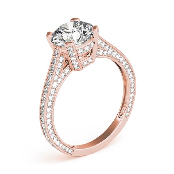 Antique Engagement Ring, style 84141, Top view in rose gold