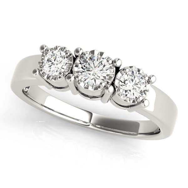3-Stone Prong Set Engagement Ring — style 84142 in 10k White Gold