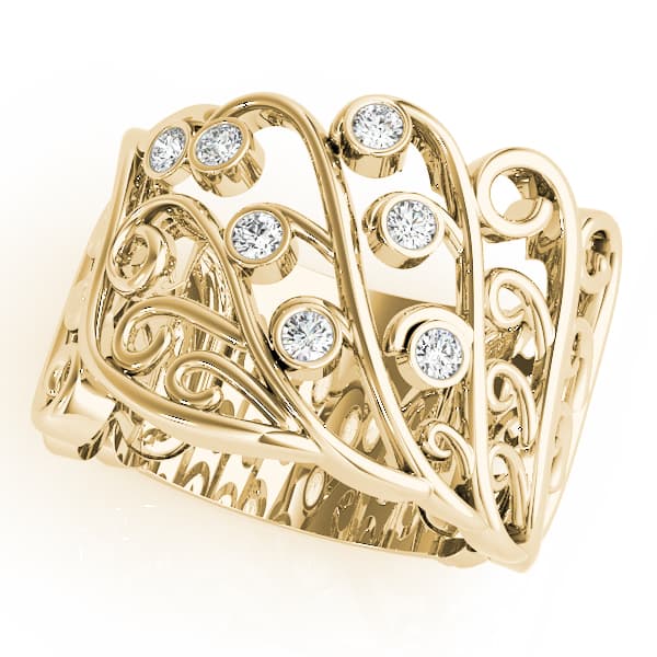 Diamond Fashion Fashion Rings (1/8 ct. tw.), Front view in yellow gold