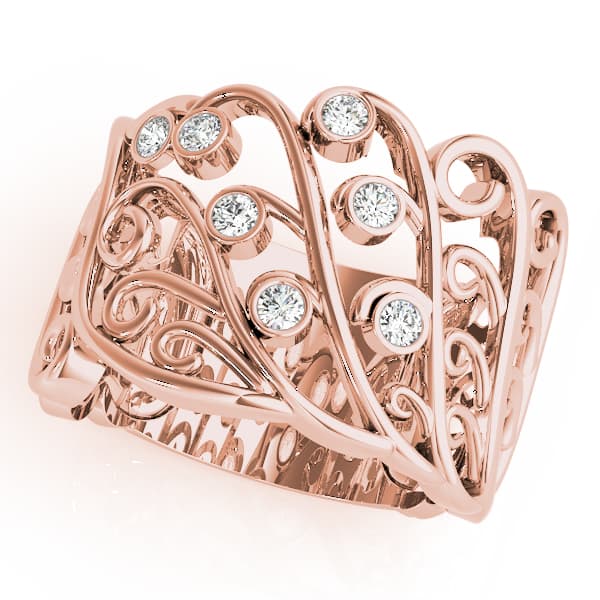 Diamond Fashion Fashion Rings (1/8 ct. tw.), Front view in rose gold