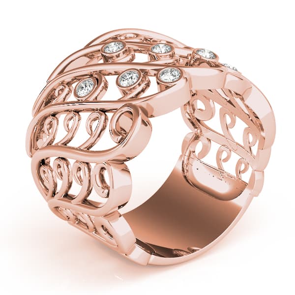 Diamond Fashion Fashion Rings (1/8 ct. tw.), Angle view in rose gold