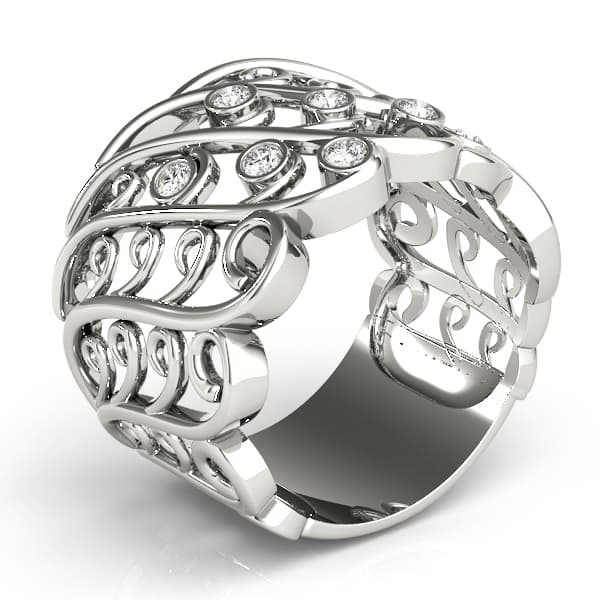 Diamond Fashion Fashion Rings (1/8 ct. tw.), Angle view in white gold or platinum