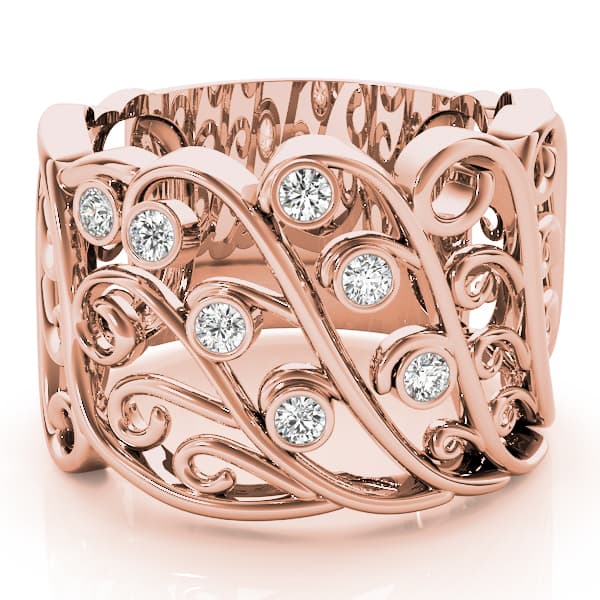 Diamond Fashion Fashion Rings (1/8 ct. tw.), On hand view in rose gold
