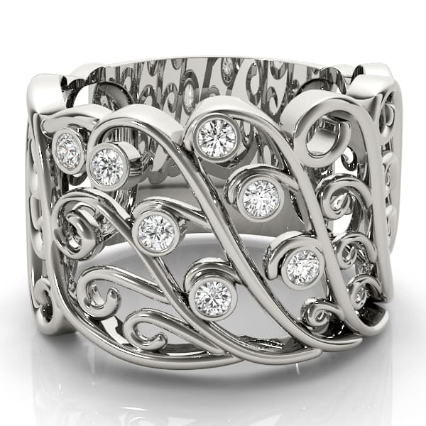 Diamond Fashion Fashion Rings (1/8 ct. tw.), On hand view in white gold or platinum