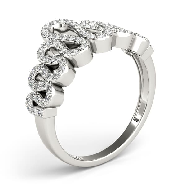Pavé Wavy Fashion Ring (1/2 ct. tw.), Angle view in white gold or platinum