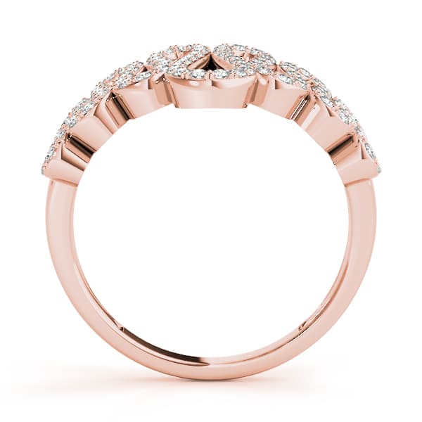 Pavé Wavy Fashion Ring (1/2 ct. tw.), Side view in rose gold
