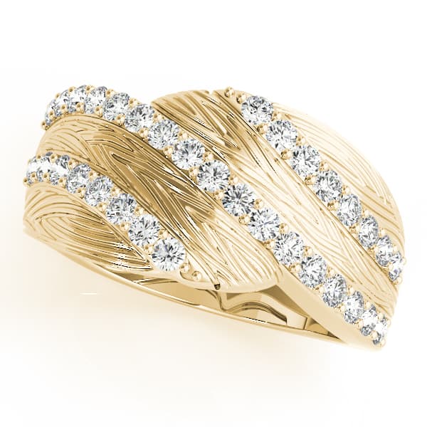 Multi-Row Prong Set Filigree Fashion Rings (1/2 ct. tw.), Front view in yellow gold