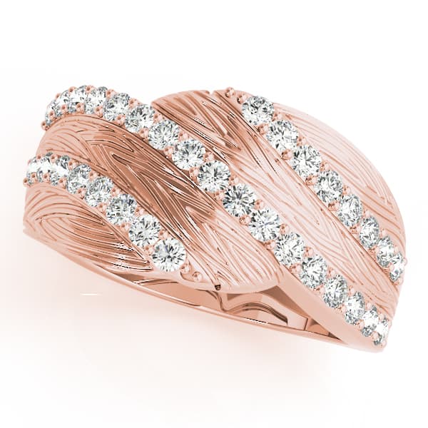 Multi-Row Prong Set Filigree Fashion Rings (1/2 ct. tw.), Front view in rose gold