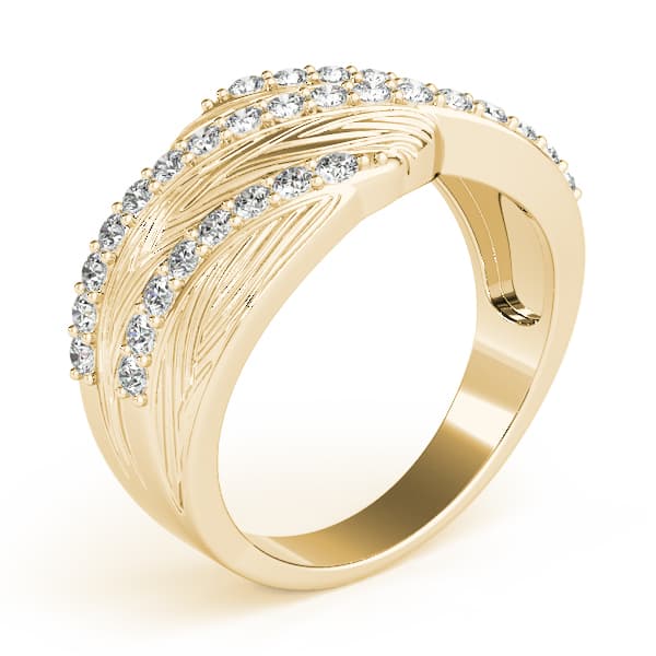 Multi-Row Prong Set Filigree Fashion Rings (1/2 ct. tw.), Angle view in yellow gold