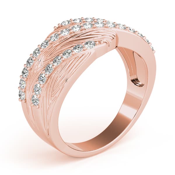 Multi-Row Prong Set Filigree Fashion Rings (1/2 ct. tw.), Angle view in rose gold