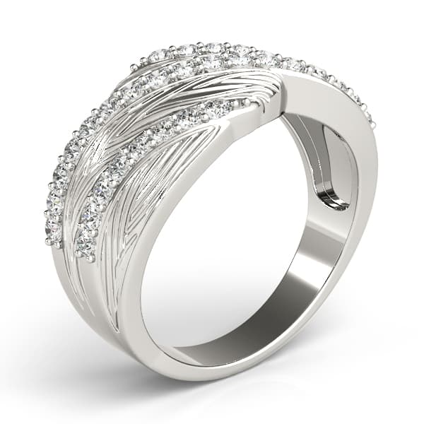Multi-Row Prong Set Filigree Fashion Rings (1/2 ct. tw.), Angle view in white gold or platinum