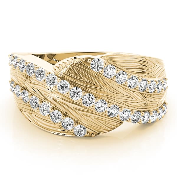 Multi-Row Prong Set Filigree Fashion Rings (1/2 ct. tw.), On hand view in yellow gold