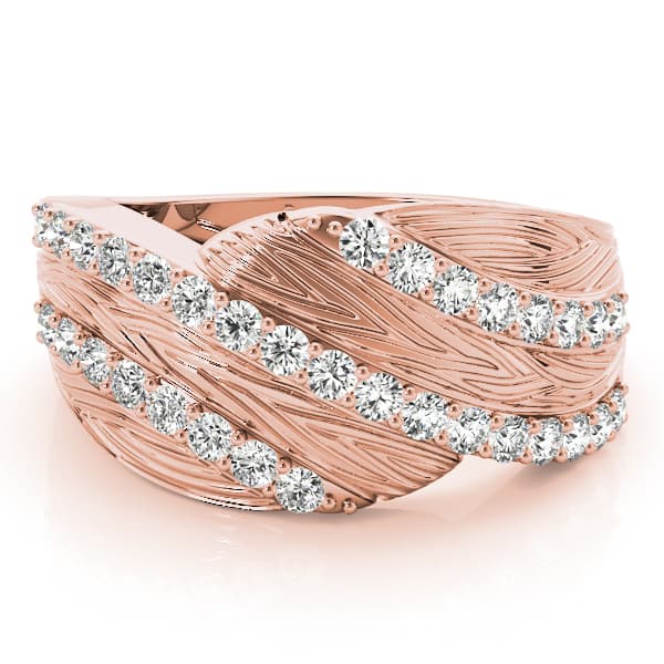 Multi-Row Prong Set Filigree Fashion Rings (1/2 ct. tw.), On hand view in rose gold