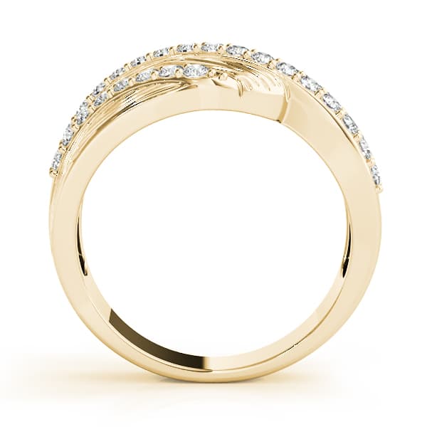 Multi-Row Prong Set Filigree Fashion Rings (1/2 ct. tw.), Side view in yellow gold