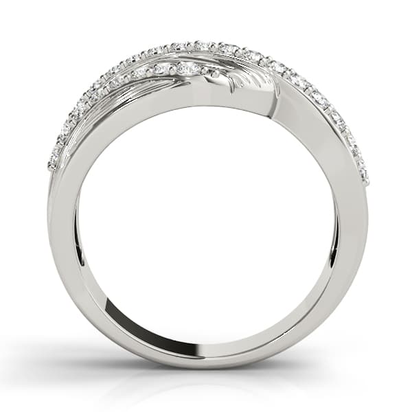 Multi-Row Prong Set Filigree Fashion Rings (1/2 ct. tw.), Side view in white gold or platinum