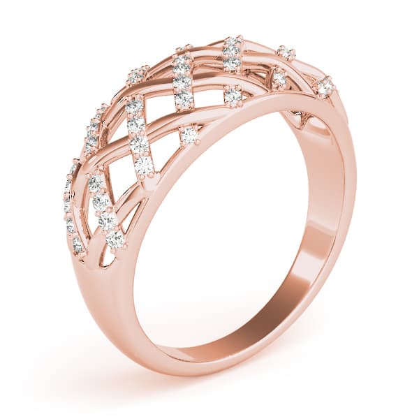 Diamond Fashion Fashion Rings (1/4 ct. tw.), Angle view in rose gold