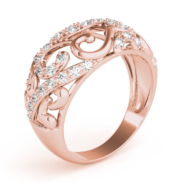 Diamond Fashion Fashion Rings (1/4 ct. tw.), Angle view in rose gold
