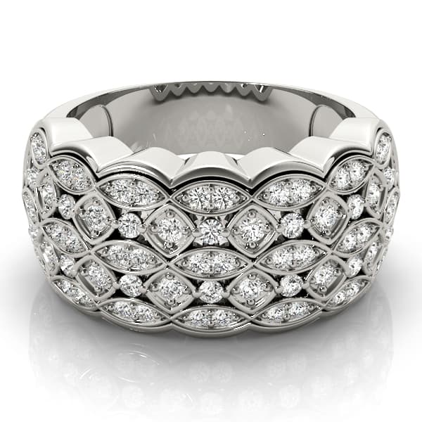 Cluster Fashion Ring (0.43 ct. tw.), On hand view in white gold or platinum