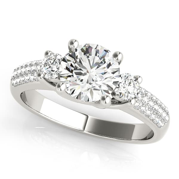 ENGAGEMENT RINGS 3 STONE ROUND — style 84177 in 10k White Gold