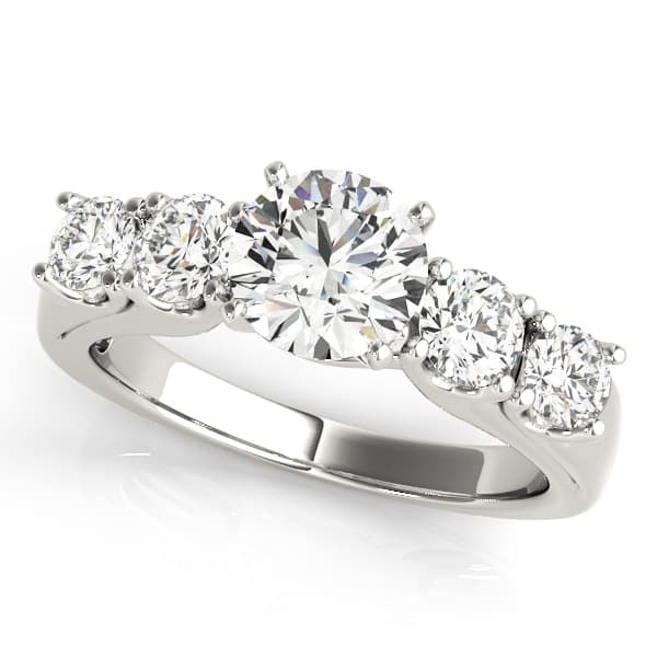5-Stone Single Row Prong Set Engagement Ring — style 84181 in 10k White Gold