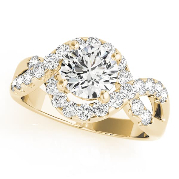Multi-Row Engagement Ring, style 84182, Front view in yellow gold