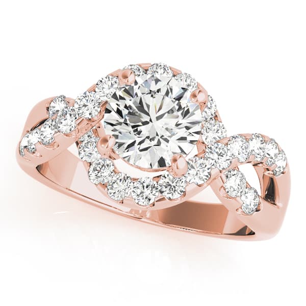 Multi-Row Engagement Ring, style 84182, Front view in rose gold