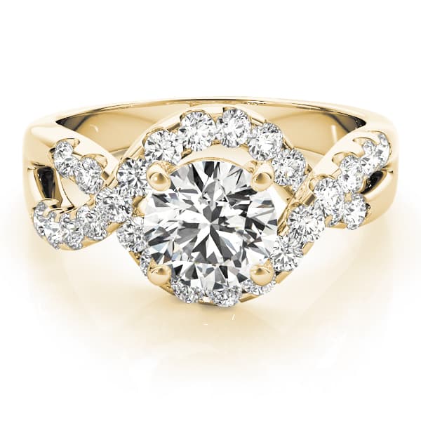 Multi-Row Engagement Ring, style 84182, On hand view in yellow gold