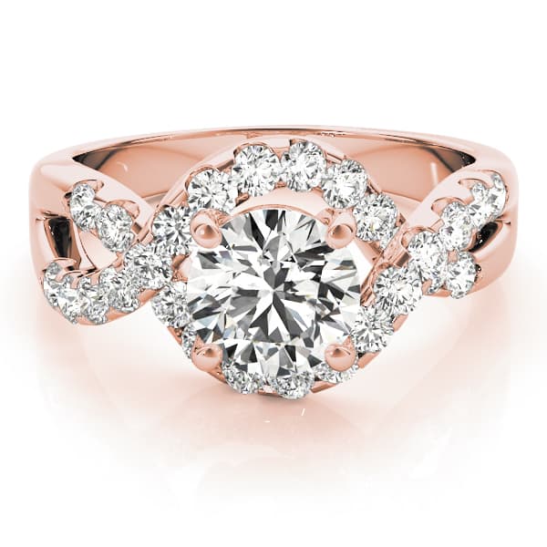 Multi-Row Engagement Ring, style 84182, On hand view in rose gold