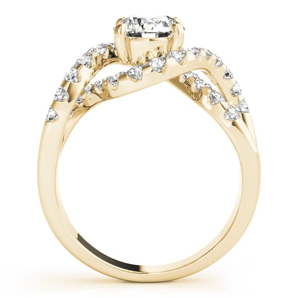 Multi-Row Engagement Ring, style 84182, Side view in yellow gold