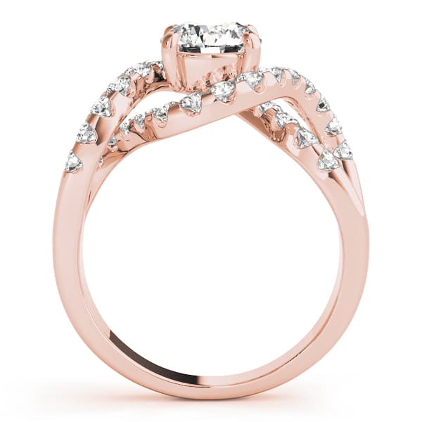 Multi-Row Engagement Ring, style 84182, Side view in rose gold