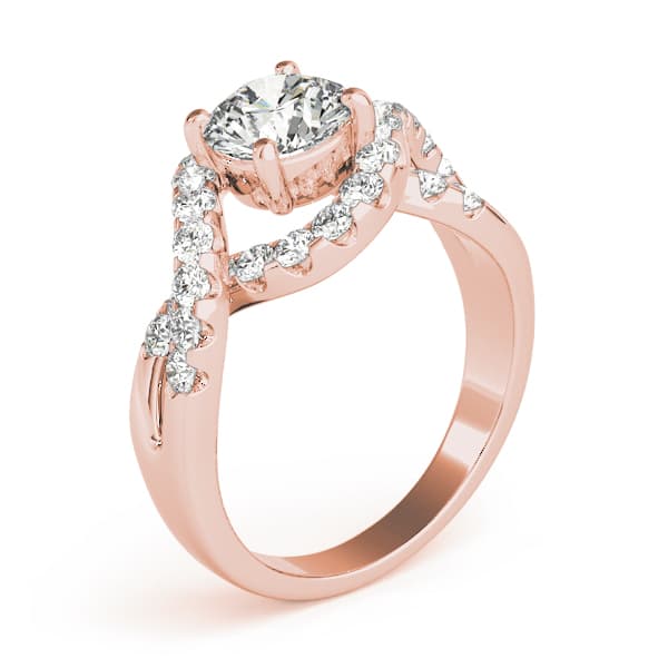 Multi-Row Engagement Ring, style 84182, Top view in rose gold