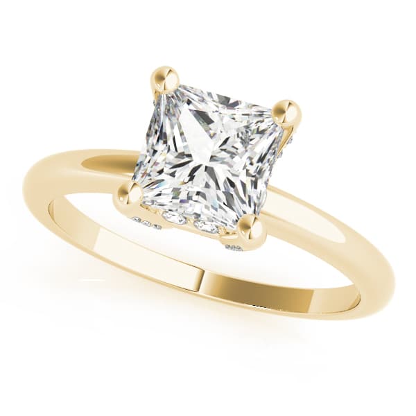 Solitaire Prince Engagement Ring, style 84187, Front view in yellow gold