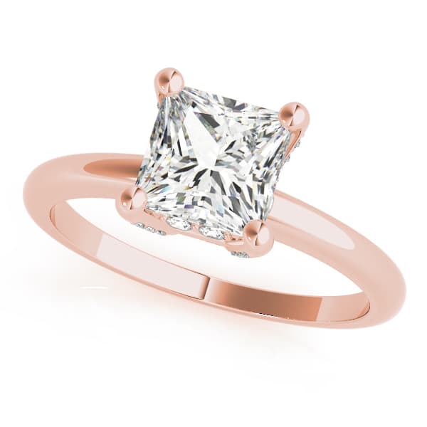 Solitaire Prince Engagement Ring, style 84187, Front view in rose gold