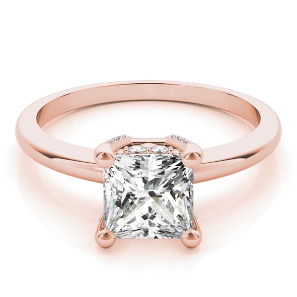 Solitaire Prince Engagement Ring, style 84187, On hand view in rose gold