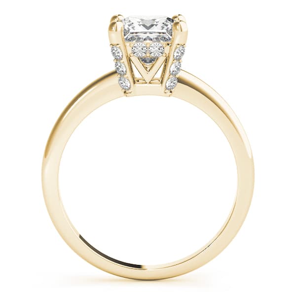 Solitaire Prince Engagement Ring, style 84187, Side view in yellow gold