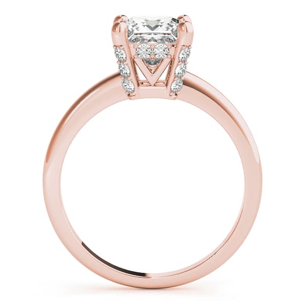 Solitaire Prince Engagement Ring, style 84187, Side view in rose gold