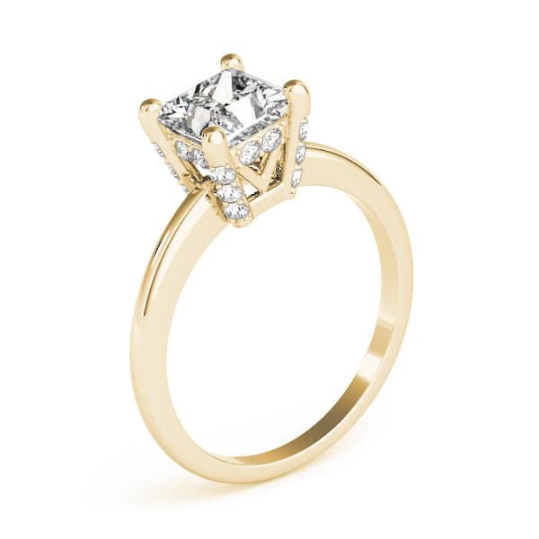 Solitaire Prince Engagement Ring, style 84187, Top view in yellow gold