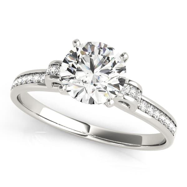 ENGAGEMENT RINGS SINGLE ROW PRONG — style 84252 in 10k White Gold