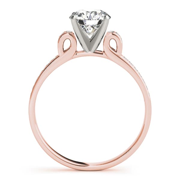 Single Row Prong Engagement Ring, style 84252, Side view in rose gold