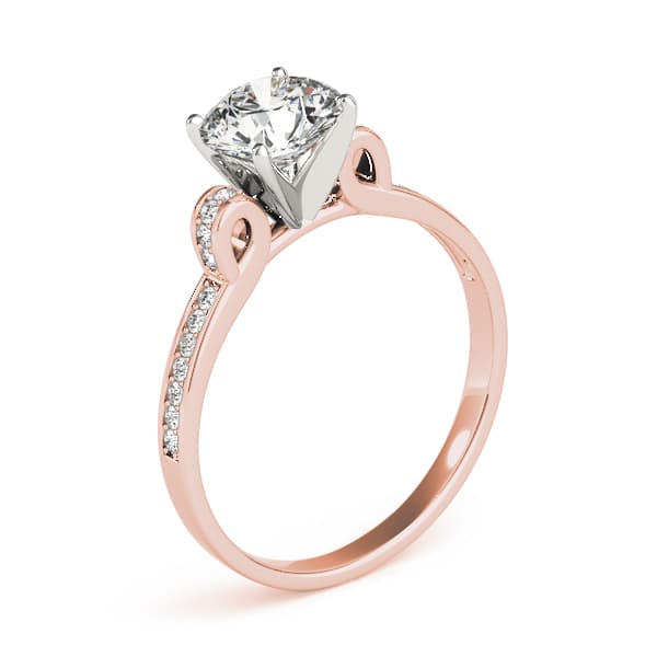 Single Row Prong Engagement Ring, style 84252, Top view in rose gold