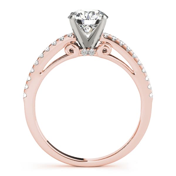 Single Row Prong Engagement Ring, style 84254, Side view in rose gold
