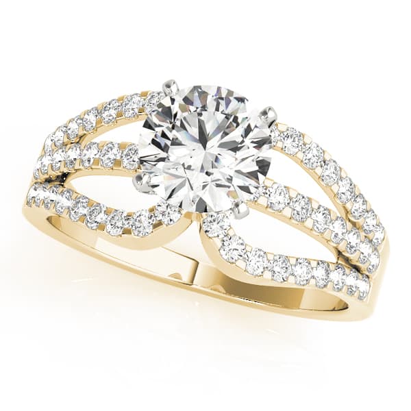 Multi-Row Engagement Ring, style 84257, Front view in yellow gold