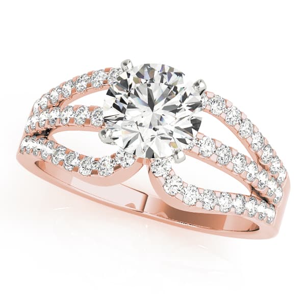 Multi-Row Engagement Ring, style 84257, Front view in rose gold