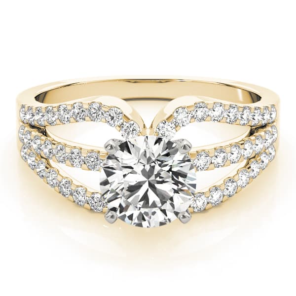 Multi-Row Engagement Ring, style 84257, On hand view in yellow gold