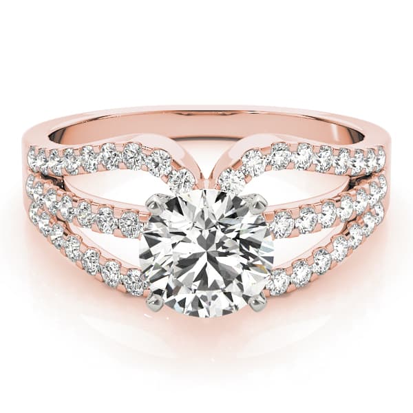 Multi-Row Engagement Ring, style 84257, On hand view in rose gold