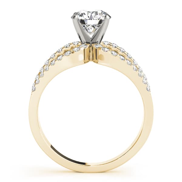 Multi-Row Engagement Ring, style 84257, Side view in yellow gold