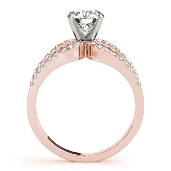 Multi-Row Engagement Ring, style 84257, Side view in rose gold